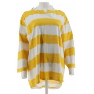NWOT Sunflower Yellow Striped Painterly Hoodie